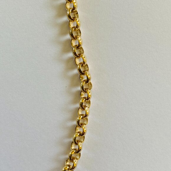 Chico's Gold Tone Large Pendant Statement Necklace Rolo Chain 18 inches - Picture 8 of 10